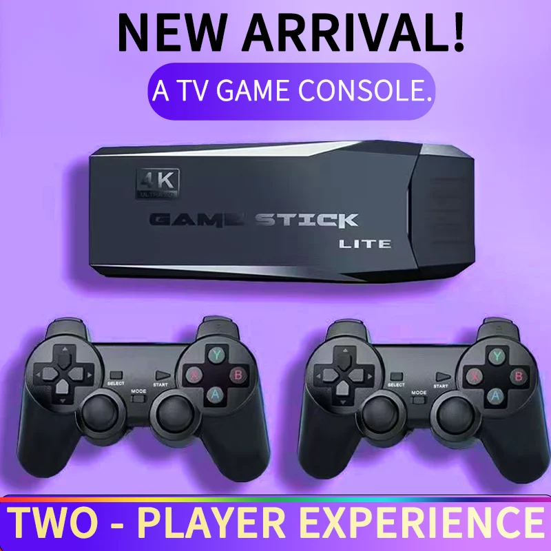 Retro Game Stick Video Game Console 2.4g Double Wireless Controller Game Stick 4K 20000 Games for Ps1/Gba Boy Christmas Gift