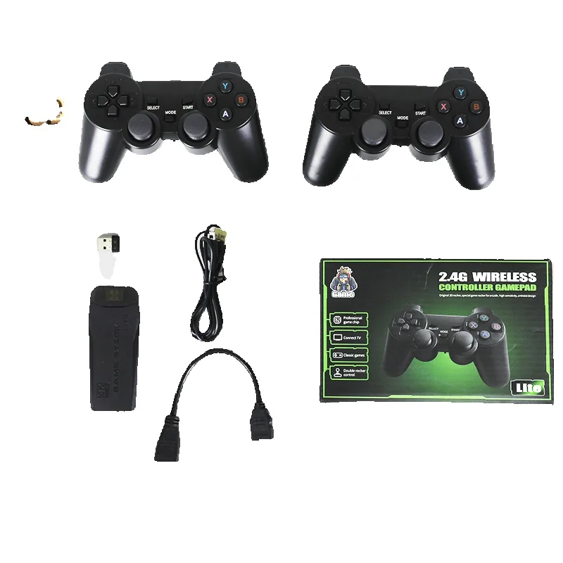 Retro Game Stick Video Game Console 2.4g Double Wireless Controller Game Stick 4K 20000 Games for Ps1/Gba Boy Christmas Gift