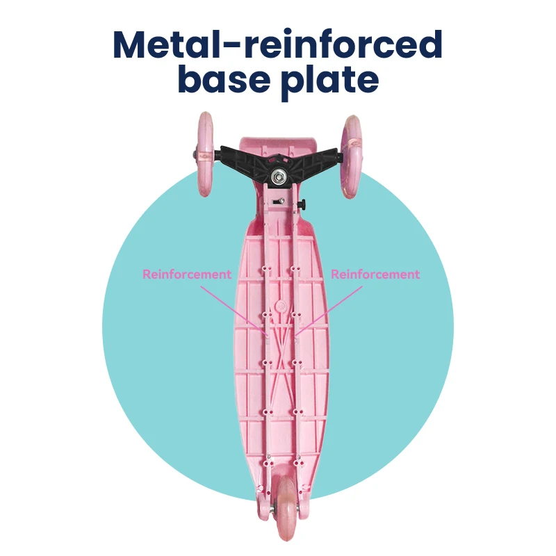 Kids Push Scooter Kick Scooter Wheels Adjustable Height Kids Scooter Lean To Steer 3 Wheel Scooter for Kids Ages 3-10