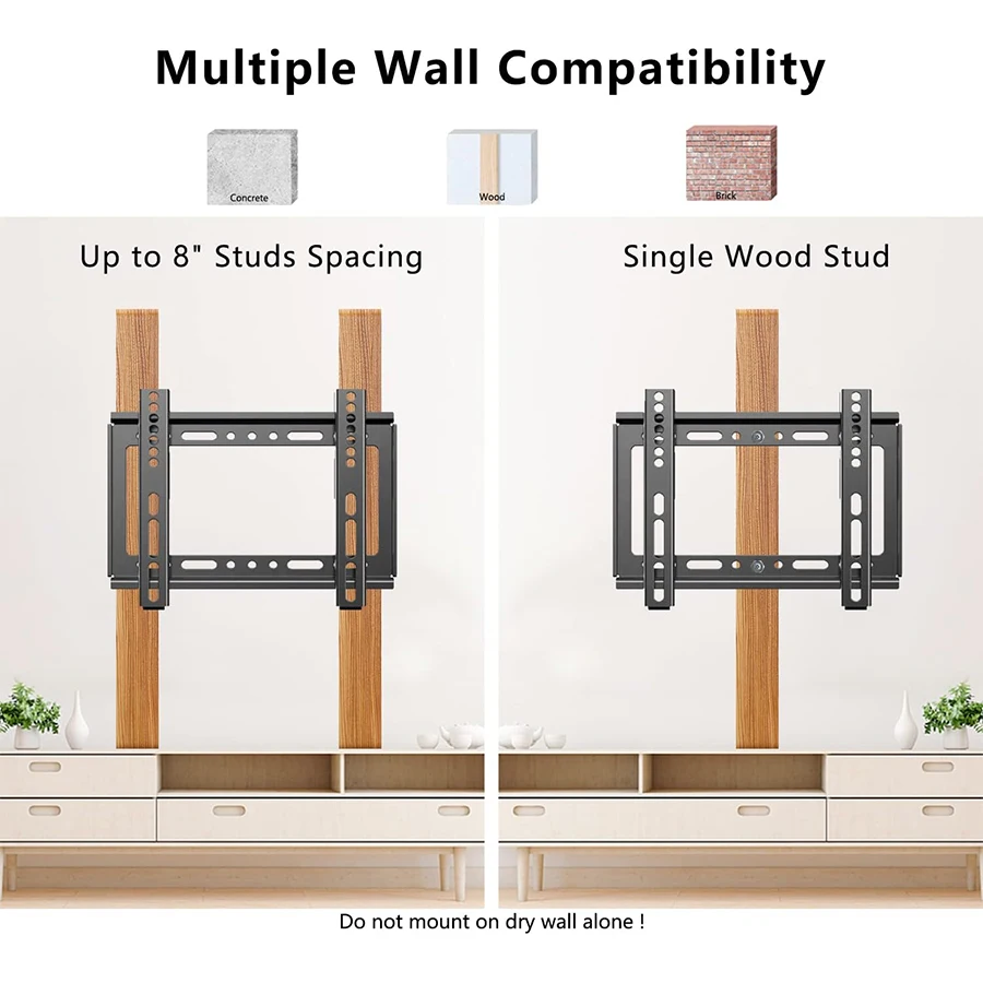 Soporte de pared para televisores de 14 a 42 pulgadas, versi&oacute;n dom&eacute;stica, puede pesar 20 kg, soporte de TV para montaje en pared, viene con tornillos